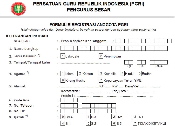 Pendaftaran PGRI Bulukumba - Persatuan Guru Republik Indonesia Cabang Bulukumba